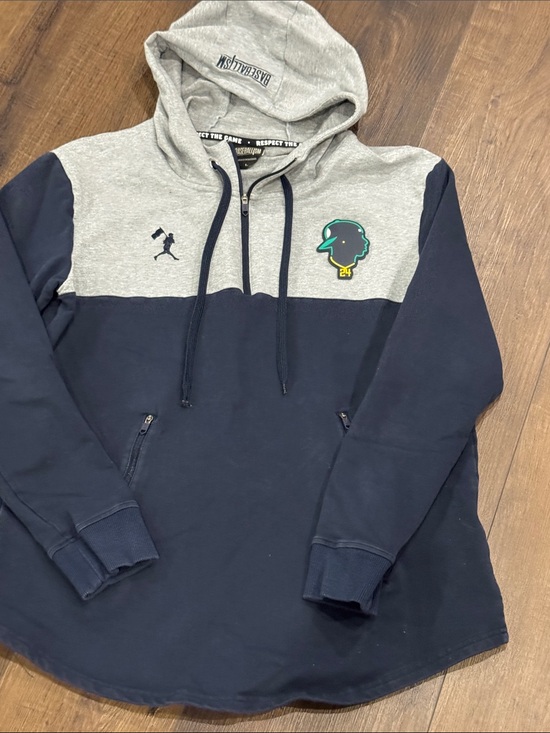 Baseballism Other - Men's Hooded Pullover - Gray & Navy Baseballism